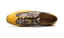 Chaussures à lacets pour hommes - cuir de serpent jaune 3