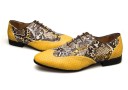 Chaussures à lacets pour hommes - cuir de serpent jaune 4