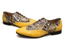 Chaussures à lacets pour hommes - cuir de serpent jaune 6