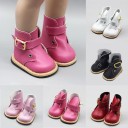 Chaussures avec ceinture pour poupée de 43 cm Bottines en cuir PU avec boucle dorée Accessoire pour habiller et jouer pour les enfants 6