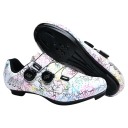 Chaussures de cyclisme unisexes avec fermeture à double rotation et semelle pour cales en nylon, cuir PU, EVA pour le cyclisme sur route et sportif 2