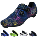 Chaussures de cyclisme unisexes avec fermeture à double rotation et semelle pour cales en nylon, cuir PU, EVA pour le cyclisme sur route et sportif 6