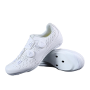 Chaussures de cyclisme unisexes avec système de fermeture rotatif et tige perforée en nylon PU EVA coton blanc pour le cyclisme sur route 2