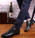 Chaussures de ville pour hommes en style serpent J1510 7
