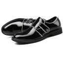 Chaussures derby vernies pour hommes - Noires 5