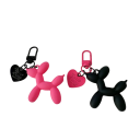Chaveiro 4,6 cm Resina Balão cão com coração Pendente para chaves mochila carteira Adorno adorável Presente para crianças e mulheres 1