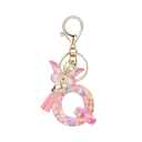 Chaveiro com letra e borboleta 55 mm Pendente de resina para chaves Adorno decorativo para mala Mochila Presente 16