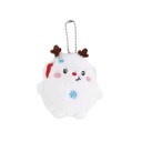 Chaveiro de peluche em forma de boneco de neve 8 x 8.5 cm Pendente de Natal para chaves e mochila Decoração suave Presente de Ano Novo 1