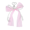 Chaveiro de Pérolas Imitadas Laço de Renda Pendente Elegante para Chaves Bolsa Mochila Acessório de Moda Romântico 3