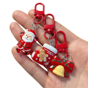 Chaveiros de Natal 2,3 x 6,8 cm 10 pcs Penduricalhos fofos de Pai Natal, boneco de neve, homem de gengibre, árvore de Natal, alce Presentes de Natal 3
