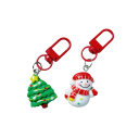 Chaveiros de Natal 2,3 x 6,8 cm 10 pcs Penduricalhos fofos de Pai Natal, boneco de neve, homem de gengibre, árvore de Natal, alce Presentes de Natal 4