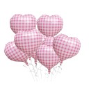 Checked Heart-Shaped Balloons 45.7 cm Set of Decorative Party Balloons 10 pcs Checked Pattern Balloons for Celebrations, Weddings and Themed Decorations 2