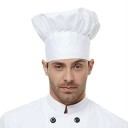 Chef's Hat Classic High Cut Pleats Polyester Cotton Work Headwear for Kitchen Gastronomic Clothing 4
