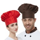 Chef's Hat Classic High Cut Pleats Polyester Cotton Work Headwear for Kitchen Gastronomic Clothing 6