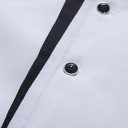 Chef's Set Blouse Short Sleeve Buttons Stand Collar Apron Cap Pocket Cotton Polyester Workwear for the Kitchen 5