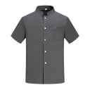 Chef's Tunic Short Sleeve Stand-Up Collar Buttons Pocket Polyester Workwear for Kitchen Gastronomic Clothing 3