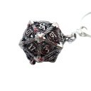 Cheie metalică goală în formă de cub cu mini zaruri 7 bucăți Accesoriu fantasy pentru jocuri de masă RPG DnD 4