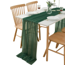 Chemin de table en chiffon 75x300 cm Tissu en polyester transparent décoration pour mariage style boho fête d'anniversaire arche de mariage couverture suspendue 15