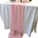 Chemin de table en chiffon 75x300 cm Tissu en polyester transparent décoration pour mariage style boho fête d'anniversaire arche de mariage couverture suspendue 2