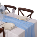 Chemin de table en chiffon 75x600 cm Tissu en polyester transparent décoration pour mariage style boho fête d'anniversaire arche de mariage couverture suspendue 5