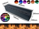 Cheminée à vapeur d'eau 3D, longueur 80 cm, puissance 110 W, LED avec 9 couleurs de flamme, 6 niveaux de hauteur, WiFi et télécommande 3