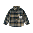 Chemise à carreaux jaune et noir pour enfants avec col Chemise en coton à manches longues Haut décontracté à boutons pour garçons Bébé Vêtements tendance 1