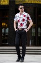 Chemise à motifs de rose J715 10