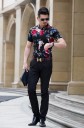 Chemise à motifs de rose J715 11
