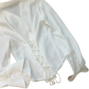Chemise ajustée pour femme à manches longues avec poignet évasé, col classique et lien dans le dos avec ourlet arrondi 5