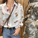 Chemise blanche pour femme avec imprimé floral 3