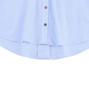 Chemise élégante pour femmes à manches courtes Blouse unie avec col et fermeture à boutons Haut léger et ample en polyester pour le travail et les loisirs 7
