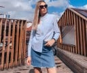 Chemise femme avec col et manches longues Poche poitrine Boutonnage Coupe plus ample Manches avec boutons Coton et polyester 3