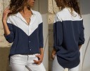Chemise femme bleu foncé à motifs 2