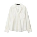 Chemise pour femme à coupe ample avec manches longues et poche poitrine décorative avec motif brodé 2