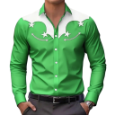 Chemise western pour homme en tissu extensible à manches longues avec un siège contrasté et un motif d'étoiles sur la poitrine, col classique et poignets à bouton 10