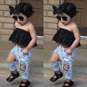 Chemisier et jeans pour filles L1344 2