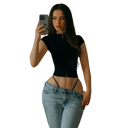 Chemisier noir pour femme Semi-transparent Manches courtes Fleurs 3D décoratives Chemisier élégant pour occasions spéciales en matière extensible 6