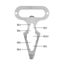 Chiave in acciaio inossidabile per autodifesa EDC Apribottiglie Strumento multifunzionale portatile Portachiavi per autodifesa Acciaio inossidabile Design compatto 5