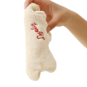 Chiffon en velours pour les mains à deux couches absorbant dessiné crème avec boucle accessoire textile doux pour la salle de bain et la cuisine 2