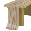 Chiffon Tischläufer 75x1000 cm Extra lange transparente Polyesterstoff Dekoration für Hochzeit Boho Stil Geburtstagsfeier Hochzeitsbogen 14