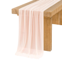 Chiffon Tischläufer 75x1000 cm Extra lange transparente Polyesterstoff Dekoration für Hochzeit Boho Stil Geburtstagsfeier Hochzeitsbogen 13