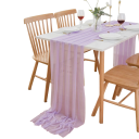 Chiffon Tischläufer 75x1000 cm Extra lange transparente Polyesterstoff Dekoration für Hochzeit Boho Stil Geburtstagsfeier Hochzeitsbogen 9