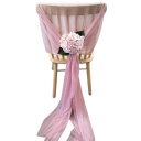 Chiffon Tischläufer 75x1000 cm Extra lange transparente Polyesterstoff Dekoration für Hochzeit Boho Stil Geburtstagsfeier Hochzeitsbogen 3