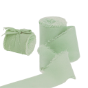 Chiffonbånd Flosset 4 cm x 5 m Bryllupsbånd til gaver Vintage dekorationer Håndlavet fint stofbånd Kreativt håndværk 26