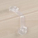 Child Safety Lock for Drawers and Doors 5 pcs Transparent Plastic Round Handles on Both Ends 15 x 3.6 cm Discreet on Furniture 1