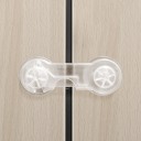 Child Safety Lock for Drawers and Doors 5 pcs Transparent Plastic Round Handles on Both Ends 15 x 3.6 cm Discreet on Furniture 2