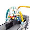 Children's Arch with Rattles 31 x 51/87 cm With Clip for Pram and Cot 3 Hanging Toys Bird with Melody Mirror and Rattle Attachment with Velcro 2