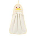 Children's Bathroom Towel 34 x 16 cm With Yellow Duck Design Towel with Hanging Loop Polyester for Children 1