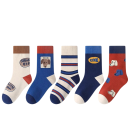 Children's Boys' Socks 5 Pairs Colourful Socks with Dog Patterns Acrylic Soft Socks for Kids Elastic Cuff Breathable Comfortable Socks 1