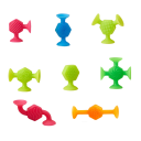 Children's Building Set with Suction Cups 25 pcs Colourful Rubber Pieces 1.5 x 2 cm Bath Toy and Travel Companion Creative Building Set with Suction 1